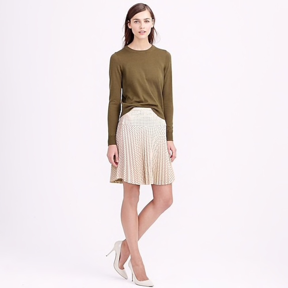 J. Crew Blush Laser-cut Pleated Skirt